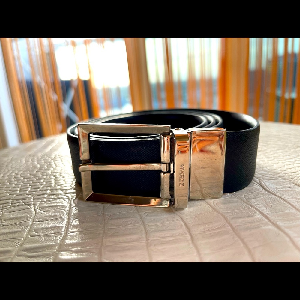 Black leather belt for man made in Italy 100% Guaranteed authentic Zzegna!